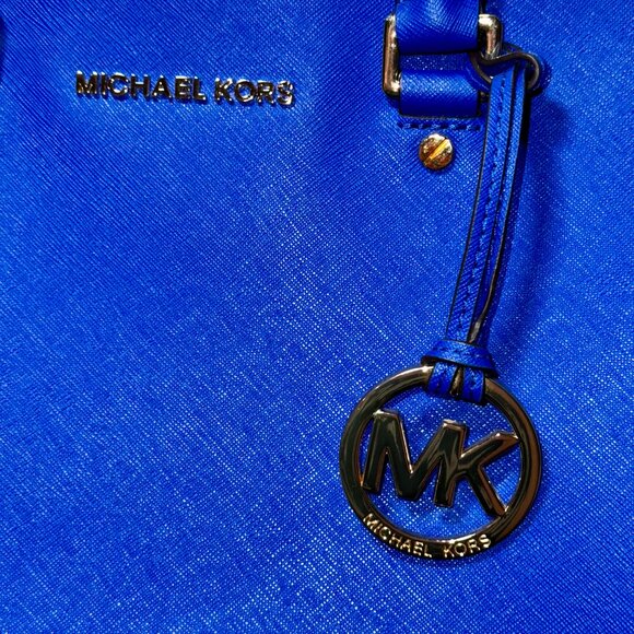Michael Kors Cobalt Blue Satchel 💙 Gold Hardware + Strap + Dust Bag - Picture 3 of 9